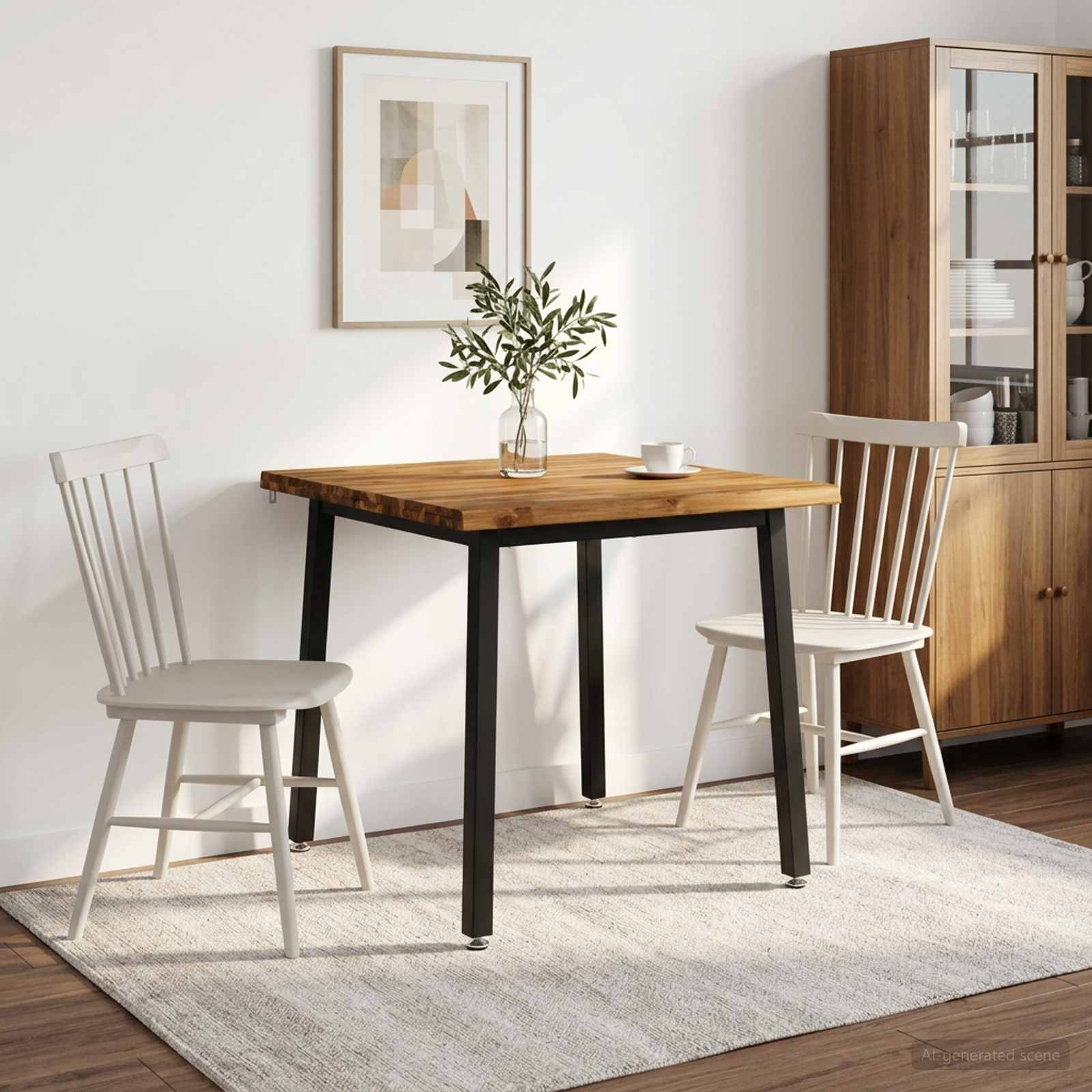 vidaXL 60 x 55 x 75 cm Massivt Akaciaträ Naturlig och svart