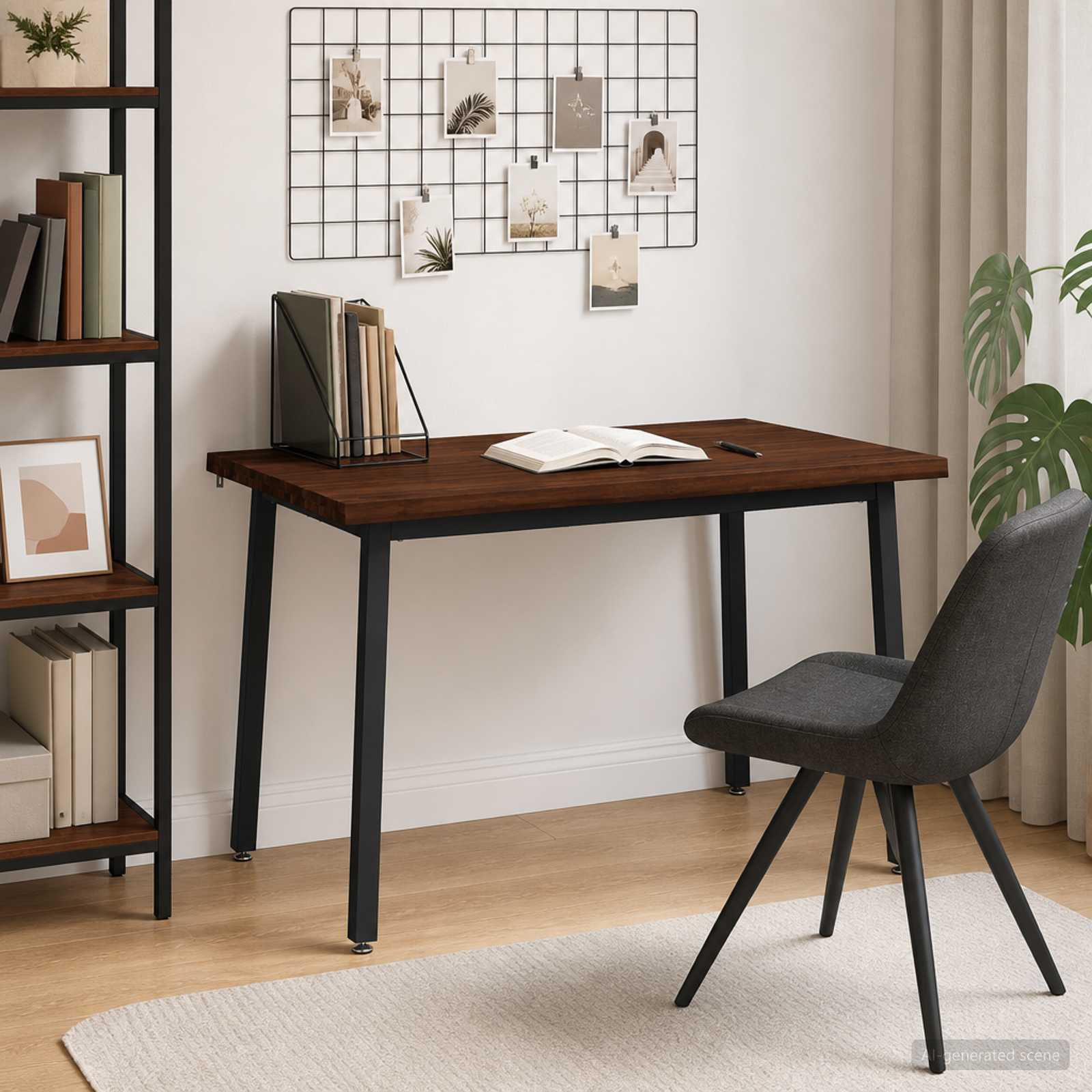 vidaXL 120 x 70 x 75 cm Massivt Akaciatr&auml; M&ouml;rkbrun och svart
