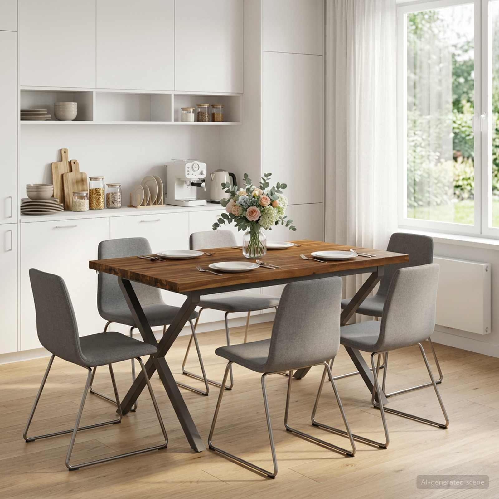 90 x 55 x 75 cm Massief Acaciahout Natuurlijk en Koffie image 3