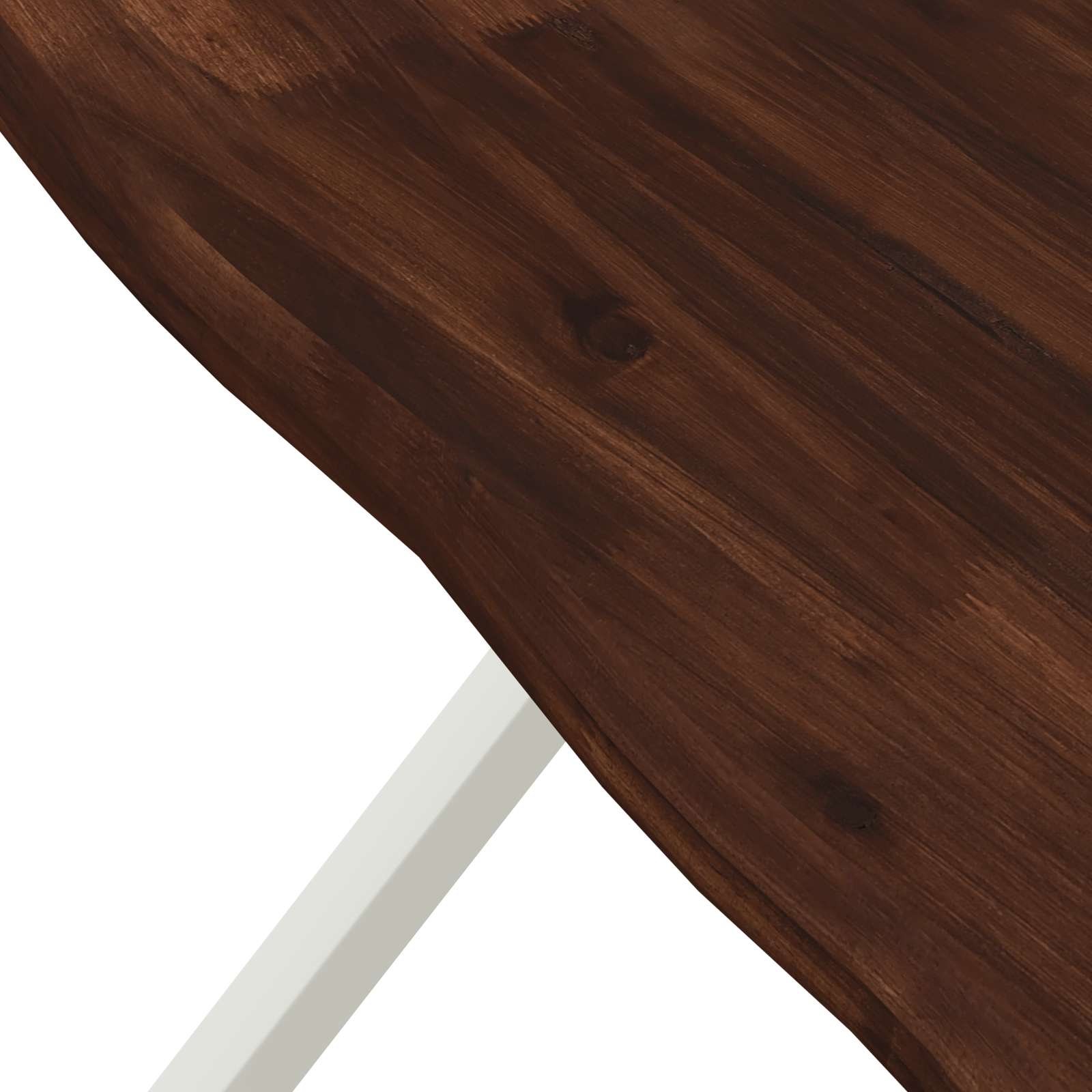 vidaXL Live Edge Esstisch 80 x 80 x 75 cm Massivholz Akazie – Bild 6