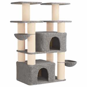 vidaXL Kassipuu kraapimispostidega Helehall 147 cm 2 tk