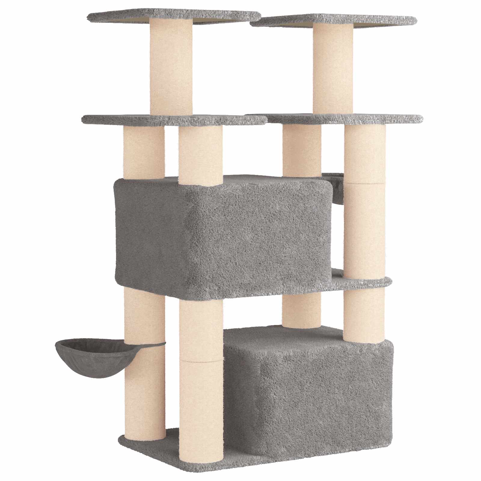 Kattenboom met sisal krabpalen 2 st Lichtgrijs 147 cm image 6