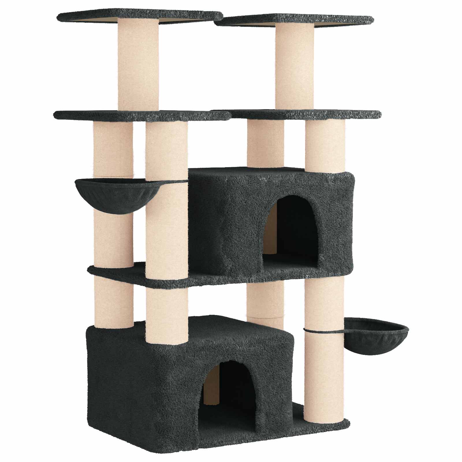 Kattenboom met sisal krabpalen 2 st Donkergrijs 147 cm image 2