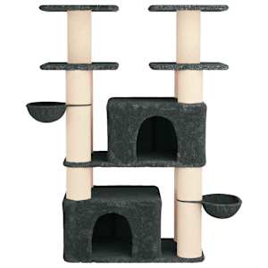 Kočičí strom se škrabacími sloupky sisal 2 ks Tmavě šedá 147 cm - obrázek 4
