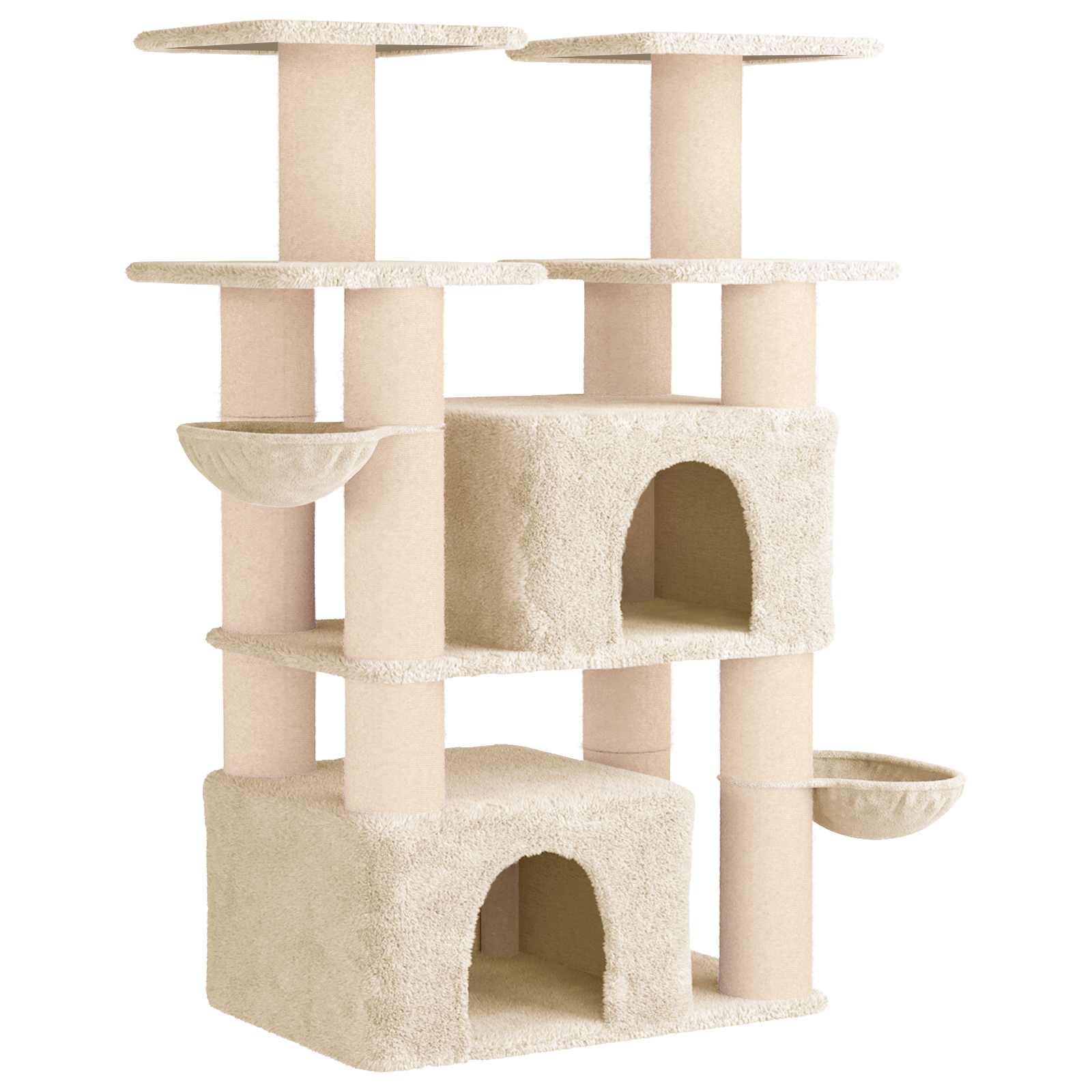 Kattenboom met sisal krabpalen 2 st Crèmekleurig 147 cm image 2