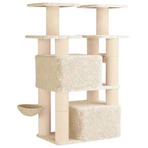 Kočičí strom se škrabacími sloupky sisal 2 ks Krémová 147 cm - obrázek 6