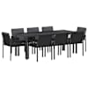 vidaXL Aia s&ouml;&ouml;gilaudade komplekt 9 tk Must 200 x 80 x 73 cm pol&uuml;rotang