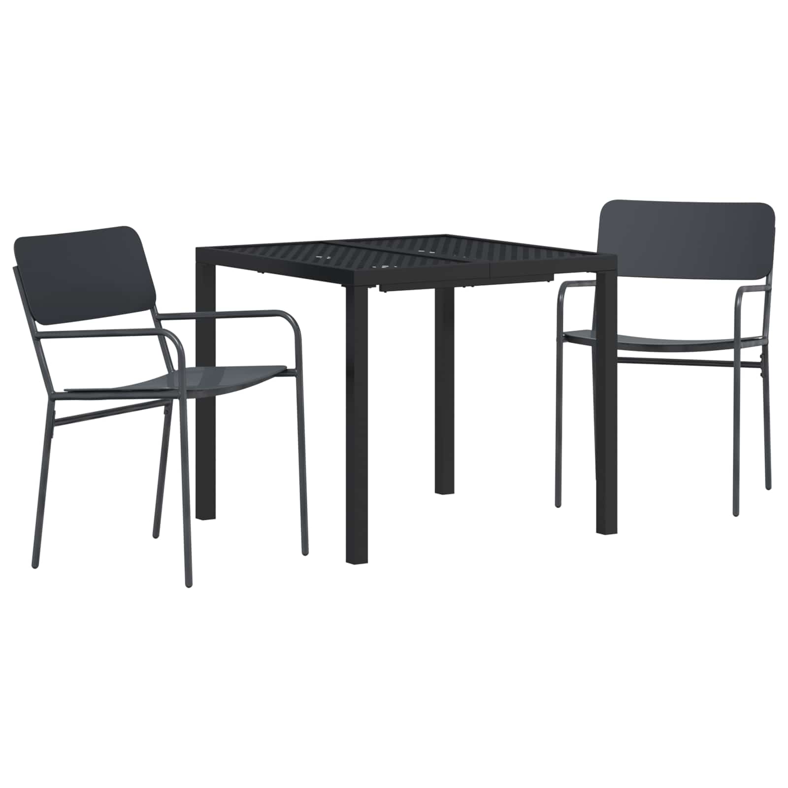 vidaXL Buitenmeubelset 3 st Antracietkleurig Staal