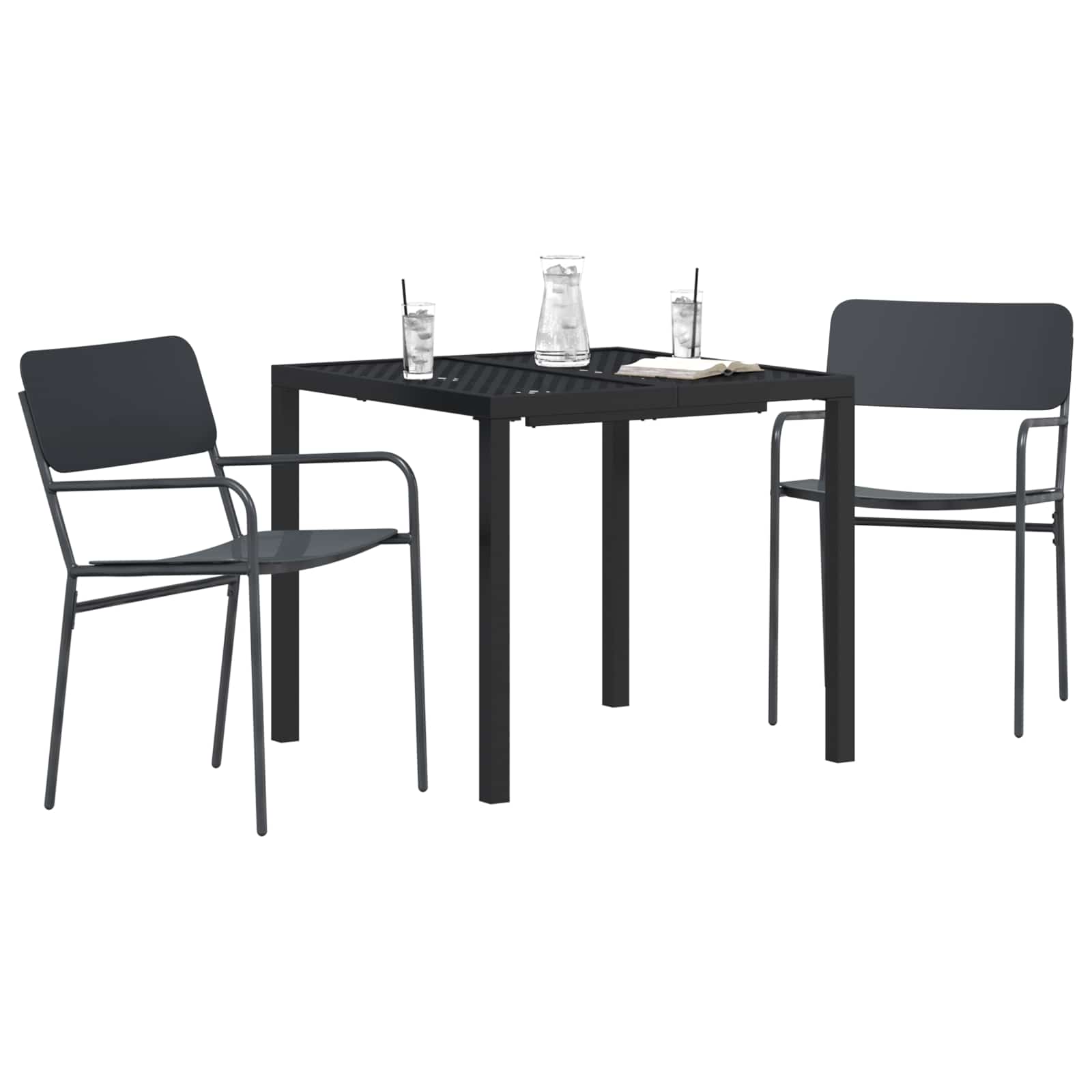 vidaXL Buitenmeubelset 3 st Antracietkleurig Staal