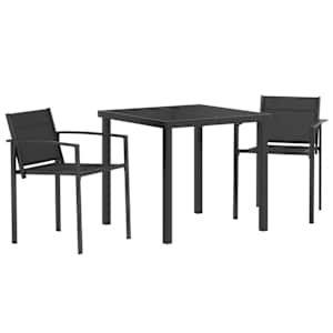 Sada venkovního nábytku 3 pcs Černá a Antracit 80 x 80 x 73 cm - obrázek 2