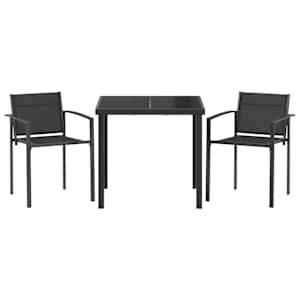 Sada venkovního nábytku 3 pcs Černá a Antracit 80 x 80 x 73 cm - obrázek 6