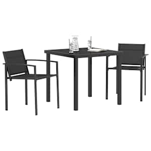 Sada venkovního nábytku 3 pcs Černá a Antracit 80 x 80 x 73 cm - obrázek 3