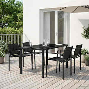 Zunanji pohištveni set 5 pcs Črna in anthracit 140 x 70 x 73 cm