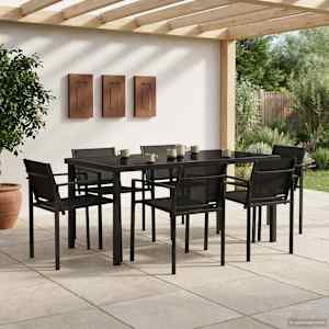 Zunanji pohištveni set 7 pcs Črna in anthracit 160 x 80 x 73 cm