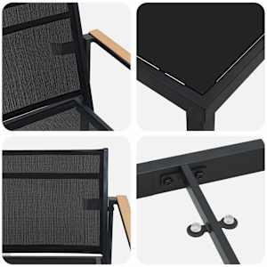 Sada venkovního nábytku 3 pcs Černá a Antracit 80 x 80 x 73 cm - obrázek 8