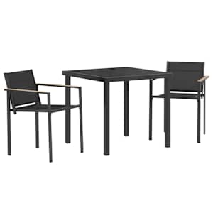 Sada venkovního nábytku 3 pcs Černá a Antracit 80 x 80 x 73 cm - obrázek 2