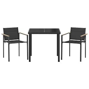 Sada venkovního nábytku 3 pcs Černá a Antracit 80 x 80 x 73 cm - obrázek 6