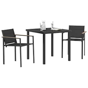 Sada venkovního nábytku 3 pcs Černá a Antracit 80 x 80 x 73 cm - obrázek 3