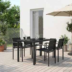 Sada venkovního nábytku 5 pcs Černá a Antracit 140 x 70 x 73 cm - obrázek 1