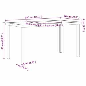 Sada venkovního nábytku 5 pcs Černá a Antracit 140 x 70 x 73 cm - obrázek 8