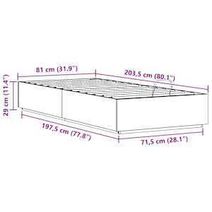 Ottoman postel s úložištěm Bílý 80 x 200 cm Masivní borovice - obrázek 12