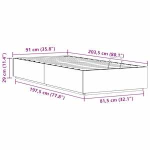 Ottoman postel Voskově Hnědá 90 x 200 cm Masivní borovice - obrázek 12