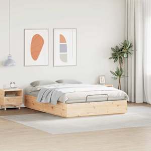 Ottoman postel Přírodní 140 x 190 cm Masivní borovice - obrázek 4