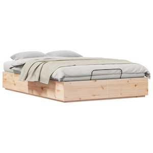 Ottomanska postelja Naravna 140 x 200 cm Masivna borovina