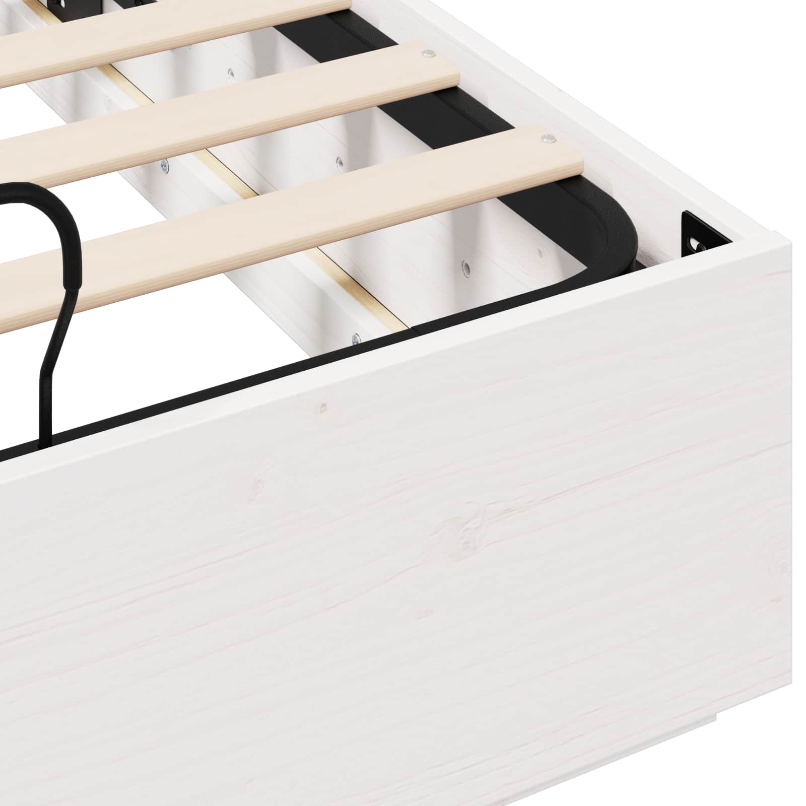 Ottomanska postelja Bela 140 x 200 cm Masivna borovina - slika 9