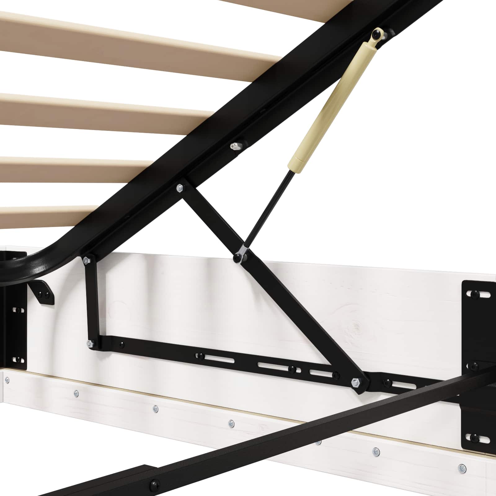 Ottomanska postelja Bela 140 x 200 cm Masivna borovina - slika 10