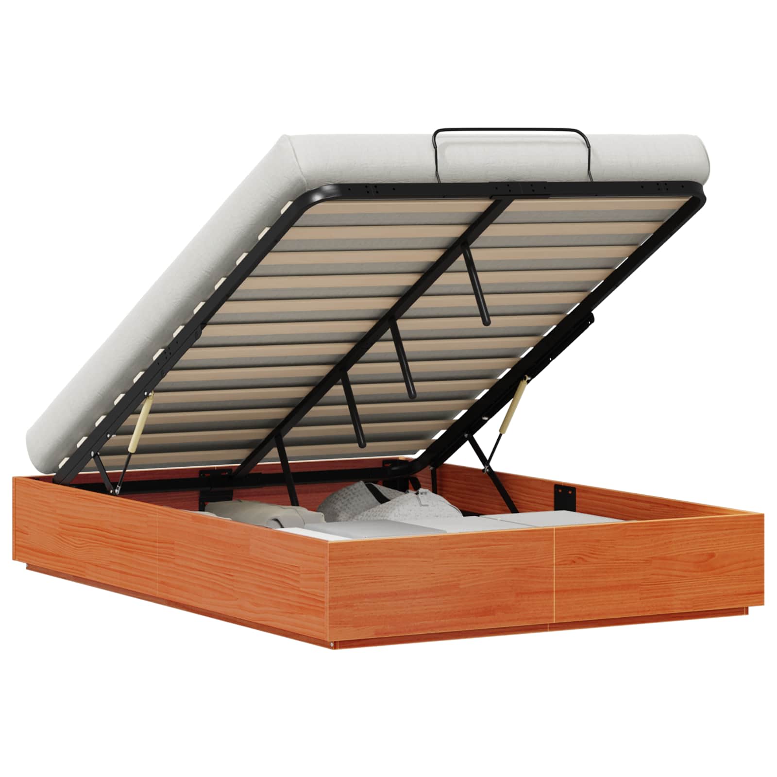 Ottoman Bedframe Wasbruin 140 x 200 cm Massief grenenhout image 2