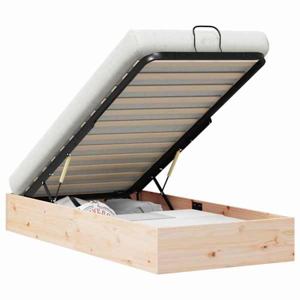 vidaXL Padi Voodi Raam koos Panipaigaga Neutraalne 90 x 190 cm