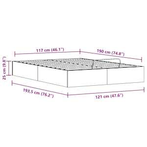 Otomanová postel s úložným prostorem Přírodní 120 x 190 cm - obrázek 10