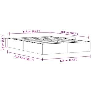Otomanová postel s úložným prostorem Bílý 120 x 200 cm - obrázek 11