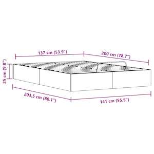 Otomanová postel s úložným prostorem Bílý 140 x 200 cm - obrázek 11