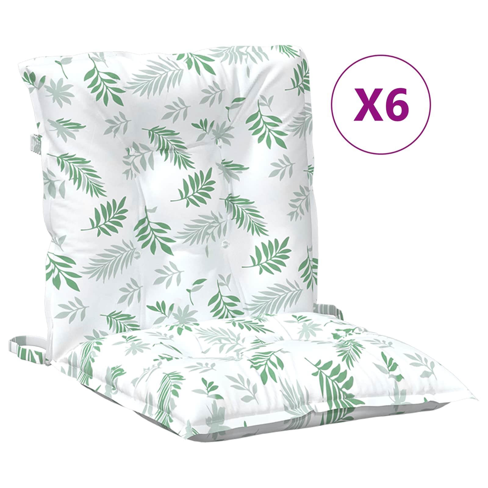 Lowback Stoelkussen Blad 6 pcs Wit 100 x 50 x 7 cm oxford image 4