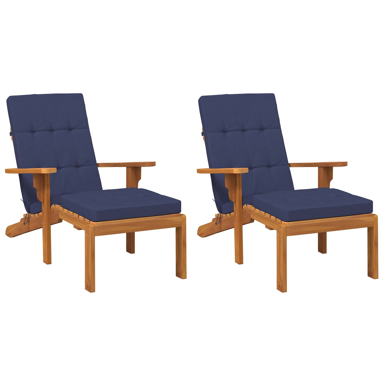 Buiten Kussen 2 pcs Marineblauw 180 x 55 x 7 cm Stof image 3