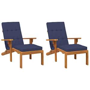 Venkovní polštář 2 pcs Námořnická modrá 180 x 55 x 7 cm Textil - obrázek 3