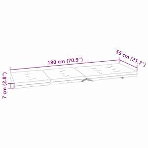 Venkovní polštář 2 pcs Námořnická modrá 180 x 55 x 7 cm Textil - obrázek 12