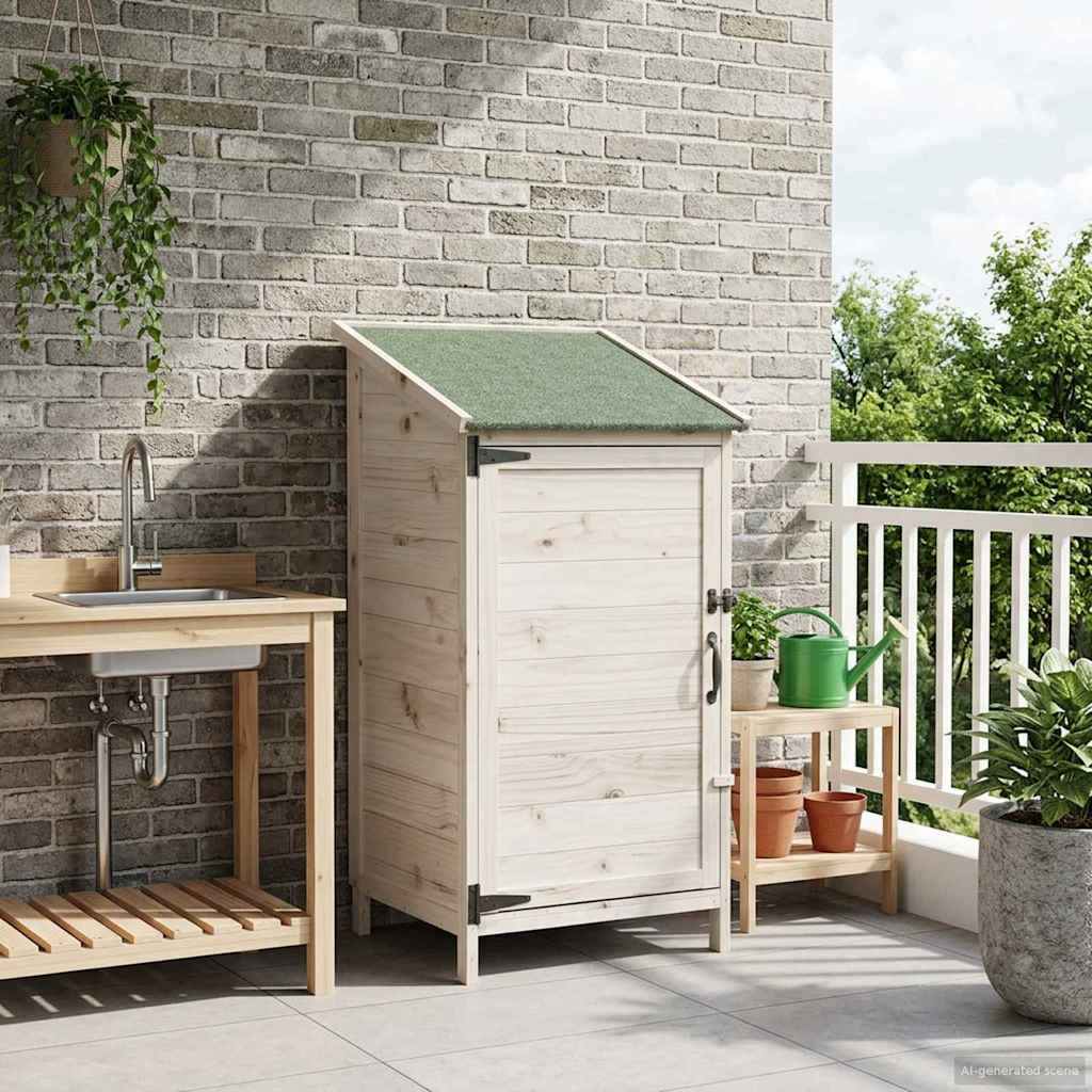 Tuinschuur Wit 59 x 56 x 113,5 cm Bewerkt hout image 1