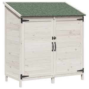 vidaXL Aiashed katusega Valge 106,5 x 56 x 113,5 cm Tugev kuusepuit