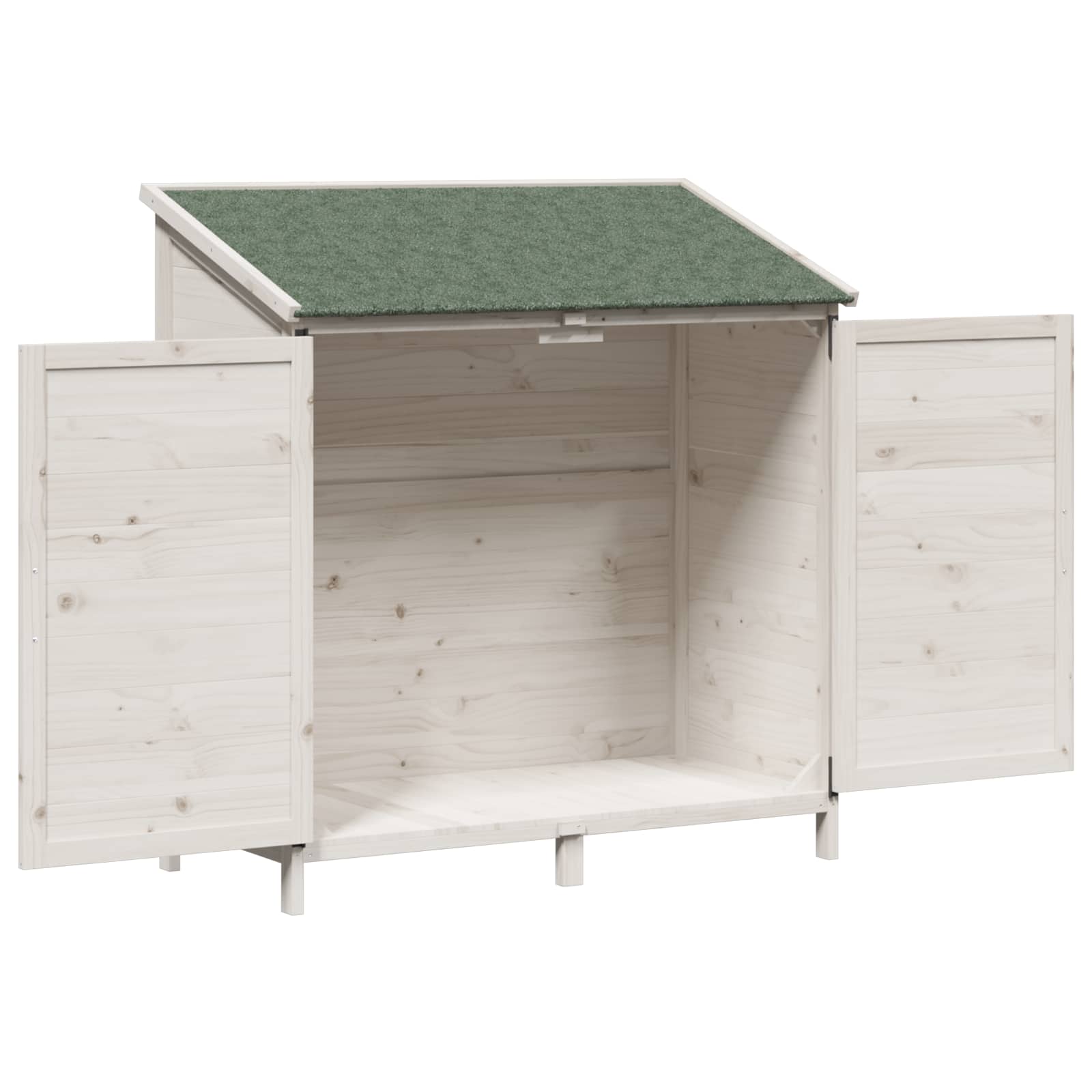 Tuinschuur Wit 106,5 x 56 x 113,5 cm Bewerkt hout image 4