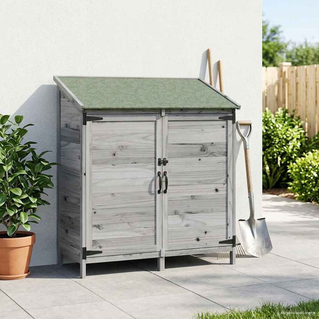 Tuinschuur Grijs 106,5 x 56 x 113,5 cm Bewerkt hout image 1