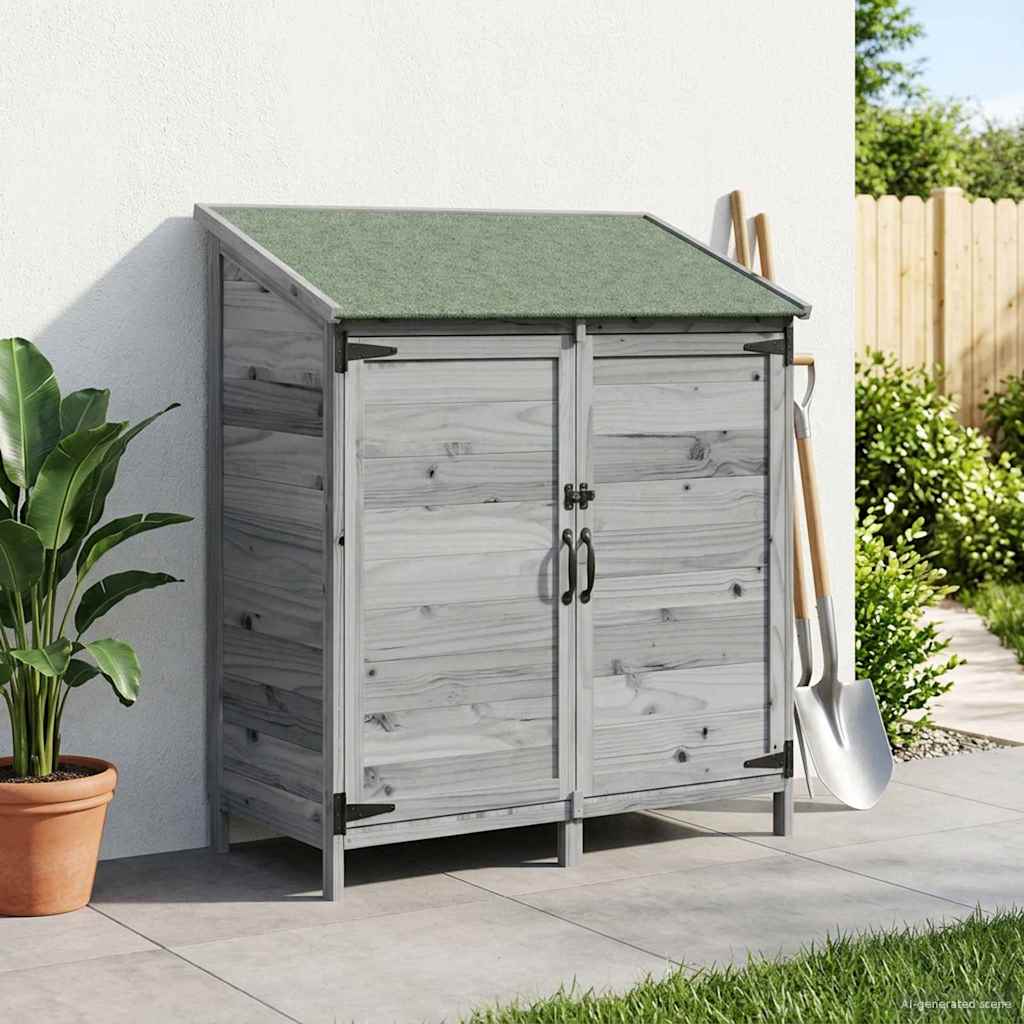 Tuinschuur Grijs 106,5 x 56 x 113,5 cm Bewerkt hout image 3