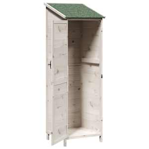 Zahradní shed Bílá 59,5 x 56 x 176,5 cm Kompozitní dřevo - obrázek 4
