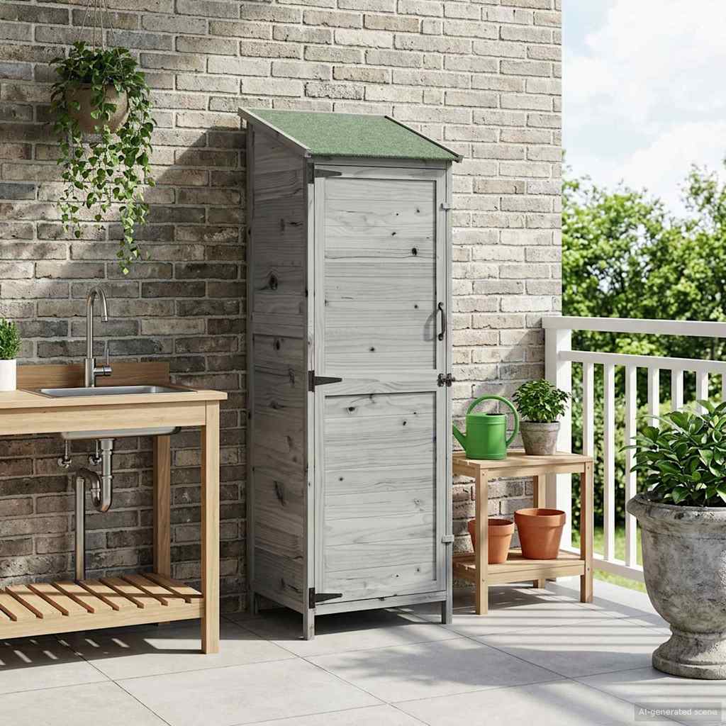 Tuinschuur Grijs 59,5 x 56 x 176,5 cm Bewerkt hout image 1