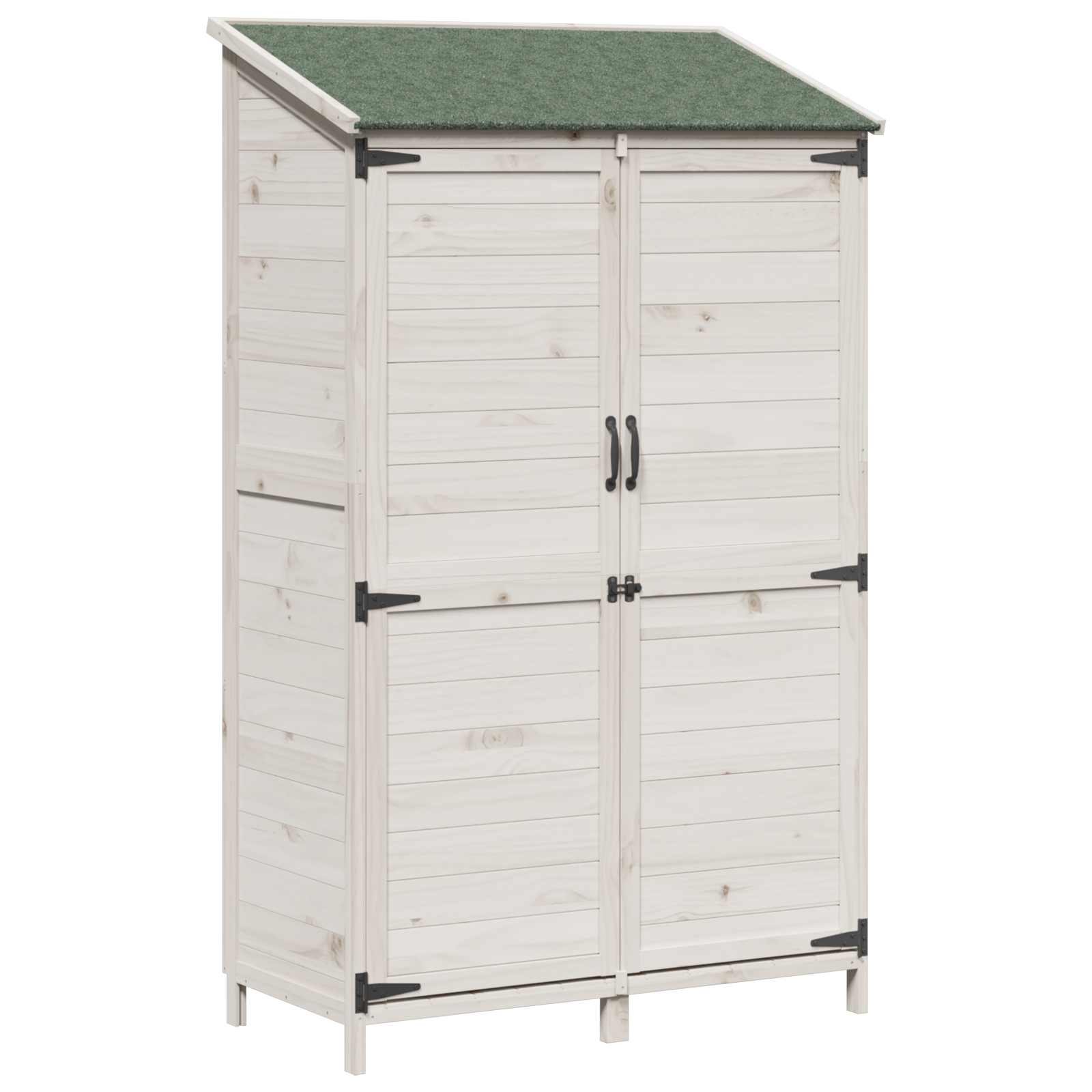 Tuinschuur Wit 106,5 x 56 x 176 cm Bewerkt hout image 2