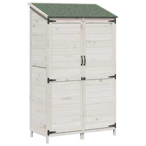 vidaXL Aiashed katusega Valge 106,5 x 56 x 176 cm Tugev kuusepuit