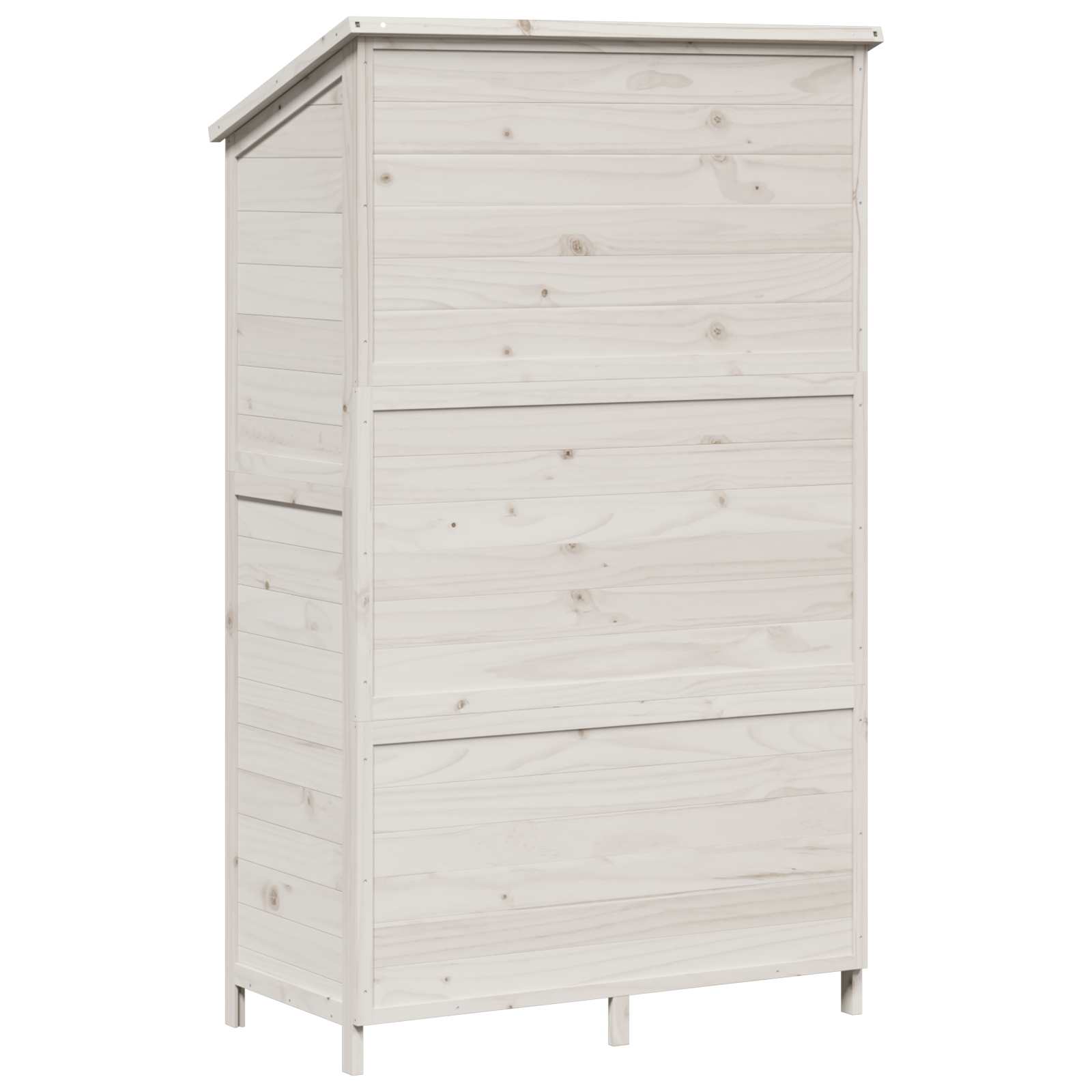Tuinschuur Wit 106,5 x 56 x 176 cm Bewerkt hout image 7