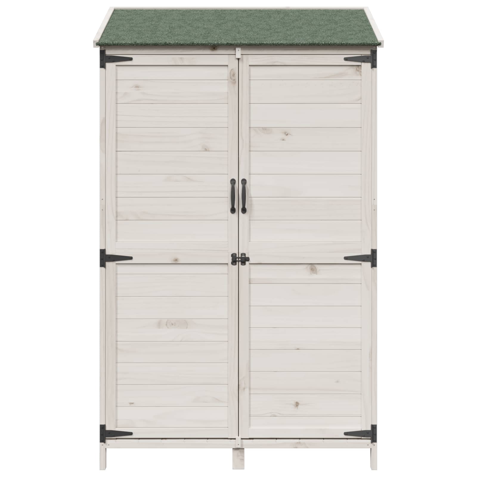 Tuinschuur Wit 106,5 x 56 x 176 cm Bewerkt hout image 5